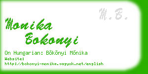 monika bokonyi business card