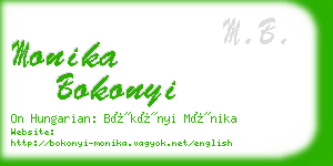 monika bokonyi business card